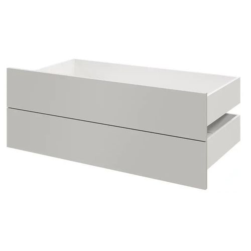 Lot De 2 Tiroirs Goodhome Atomia Gris Clair H. 18,5 X L. 99,7 X P. 50 Cm