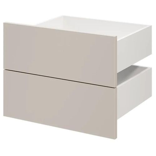 Lot De 2 Tiroirs Goodhome Atomia Beige Cachemire H. 18,5 X L. 49,7 X P. 39 Cm