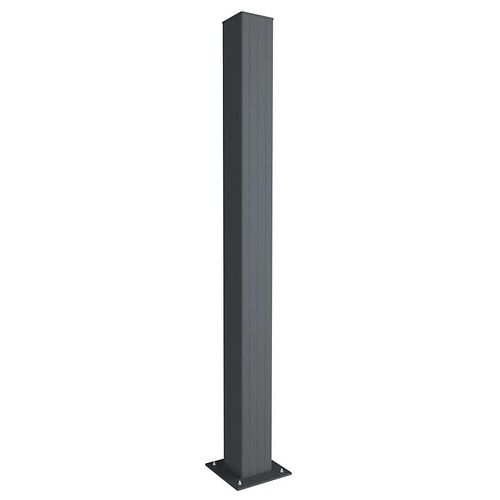 Poteau Aluminium Sur Platine Gris 15 X 15 X 180 Cm 4alu