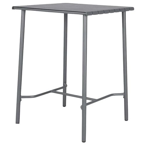 Table Haute Acier Mat Gris Foncé L.76.6 X L.76 X H.106cm Lithari Goodhome