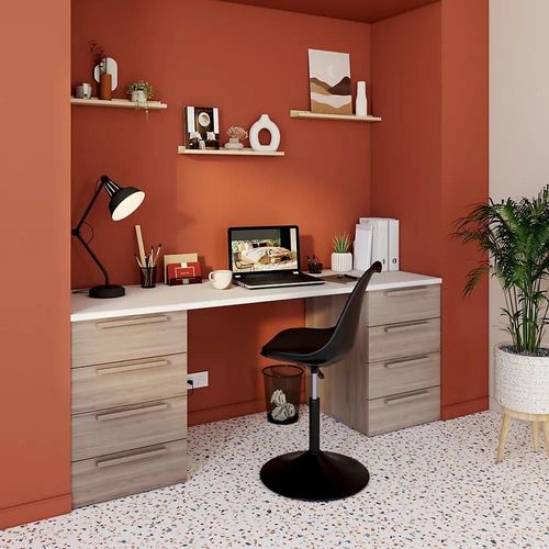 Commode Effet Chêne 4 Tiroirs Goodhome Atomia H. 75 X L. 50 X P. 58 Cm