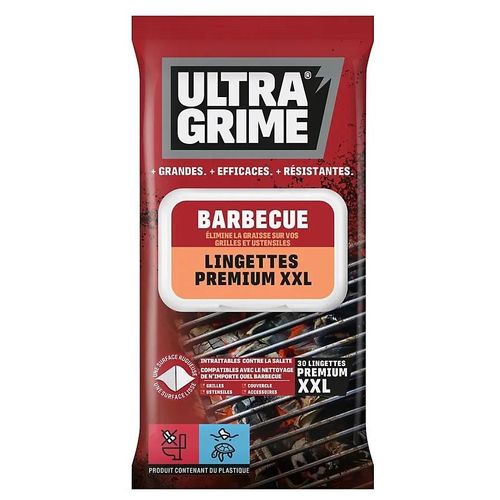 30 lingettes barbecue premium XXL UltraGrime L.38 x l.25 cm