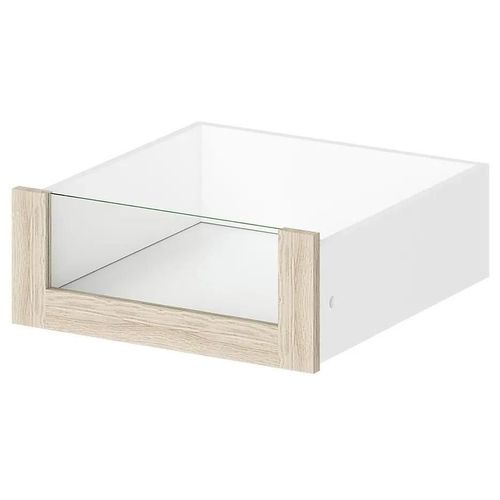 Tiroir Intérieur Avec Façade Verre Effet Chêne Goodhome Atomia H. 17 X L. 43,7 X P. 45 Cm