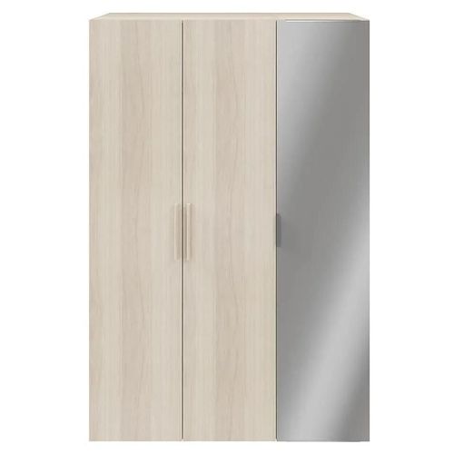 Armoire Penderie Portes Battantes Miroir Et Effet Chêne Goodhome Atomia H. 225 X L. 150 X P. 60 Cm