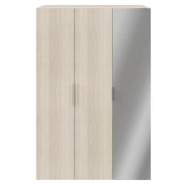 Armoire Penderie Portes Battantes Miroir Et Effet Chêne Goodhome Atomia H. 225 X L. 150 X P. 60 Cm