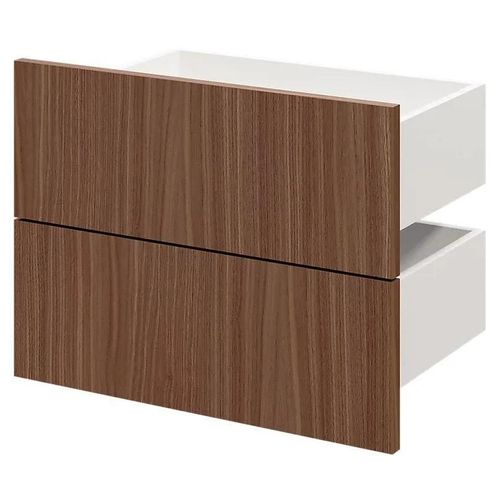 Lot De 2 Tiroirs Goodhome Atomia Effet Noyer H. 18,5 X L. 49,7 X P. 30 Cm