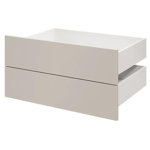 Lot De 2 Tiroirs Goodhome Atomia Beige Cachemire H. 18,5 X L. 74,7 X P. 50 Cm