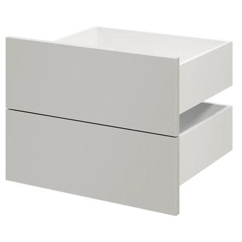 Lot De 2 Tiroirs Goodhome Atomia Gris Clair H. 18,5 X L. 49,7 X P. 39 Cm