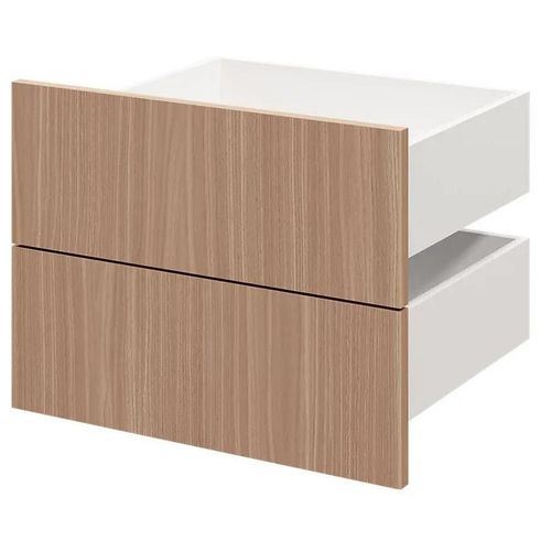 Lot De 2 Tiroirs Goodhome Atomia Effet Chêne Chaud H. 18,5 X L. 49,7 X P. 39 Cm