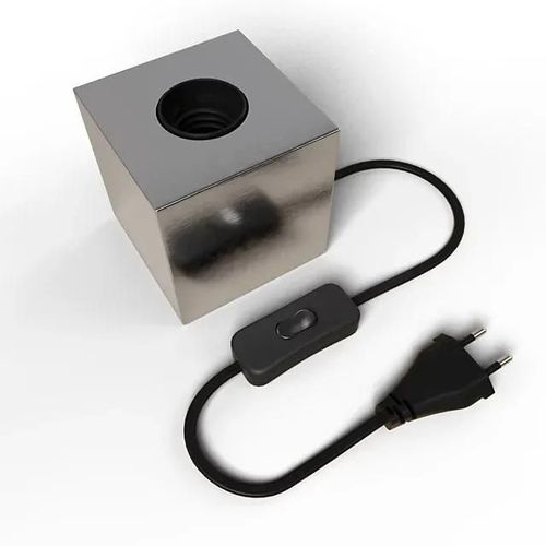 Support De Lampe De Table Holder E27 40w Ip44 Calex Argenté H.8,5 Cm