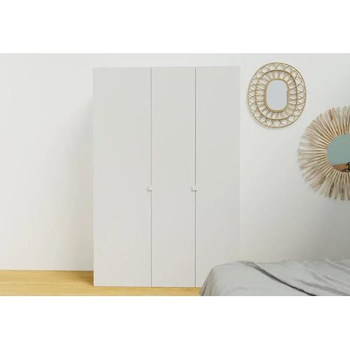 Armoire Blanche Double Penderie 2 Tiroirs Goodhome Atomia H. 187,5 X L. 125 X P. 45 Cm
