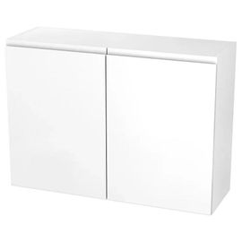 Meuble Haut De Cuisine Avec 2 Portes Goodhome Garcinia Blanc Brillant L. 100 X H. 72 Cm