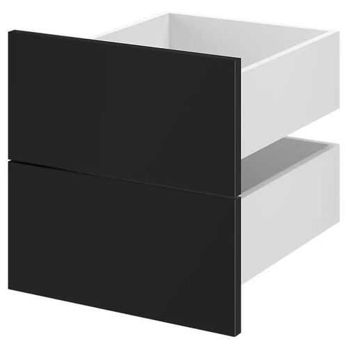 Lot De 2 Tiroirs Goodhome Atomia Noir H. 18,45 X L. 37,2 X P. 40,7 Cm