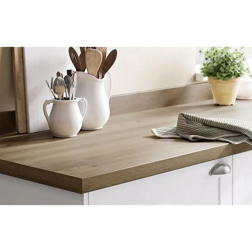 Plan De Travail Stratifié Aspect Bois Rustique Goodhome Kabsa L.300 X L.62 X Ép.3,8 Cm