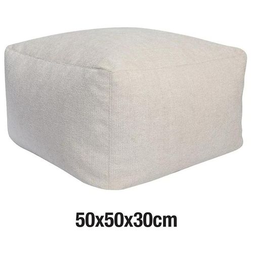 Pouf Carré Inaya Blanc Ivoire L.50 X H. 30 X P.50 Cm Jby Creation
