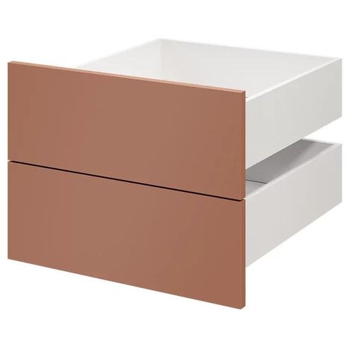 Lot De 2 Tiroirs Goodhome Atomia Terracotta H. 18,5 X L. 49,7 X P. 50 Cm