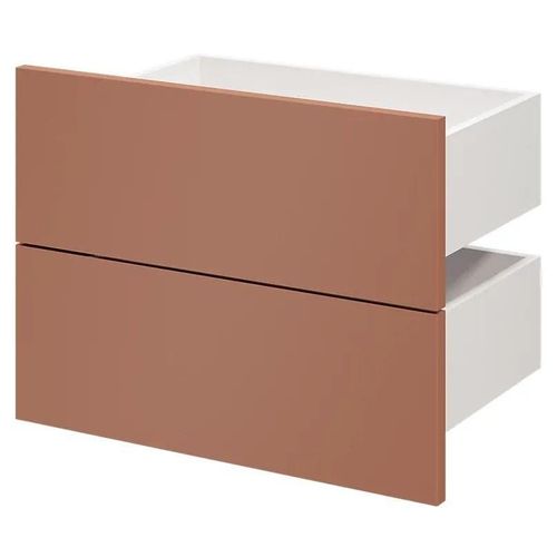 Lot De 2 Tiroirs Goodhome Atomia Terracotta H. 18,5 X L. 49,7 X P. 30 Cm