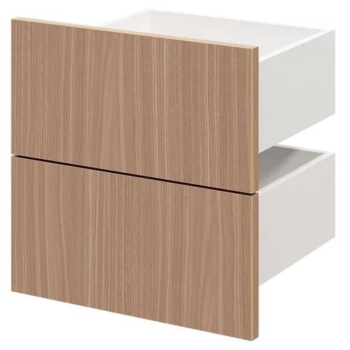 Lot De 2 Tiroirs Goodhome Atomia Effet Chêne Chaud H. 18,5 X L. 37,2 X P. 30 Cm