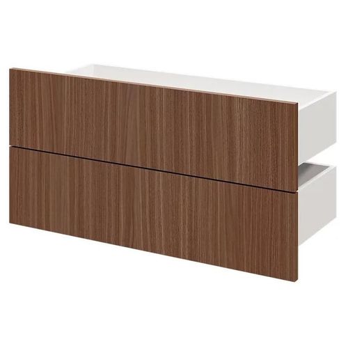 Lot De 2 Tiroirs Goodhome Atomia Effet Noyer H. 18,5 X L. 74,7 X P. 30 Cm