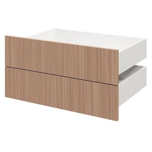 Lot De 2 Tiroirs Goodhome Atomia Effet Chêne Chaud H. 18,5 X L. 74,7 X P. 50 Cm