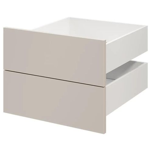 Lot De 2 Tiroirs Goodhome Atomia Beige Cachemire H. 18,5 X L. 49,7 X P. 50 Cm