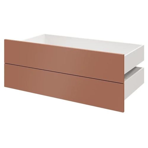Lot De 2 Tiroirs Goodhome Atomia Terracotta H. 18,5 X L. 99,7 X P. 50 Cm