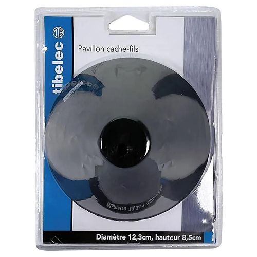 Pavillon De Plafond Plastique 1 Câble Tibelec Ø12,5 X H. 8,5cm Noir