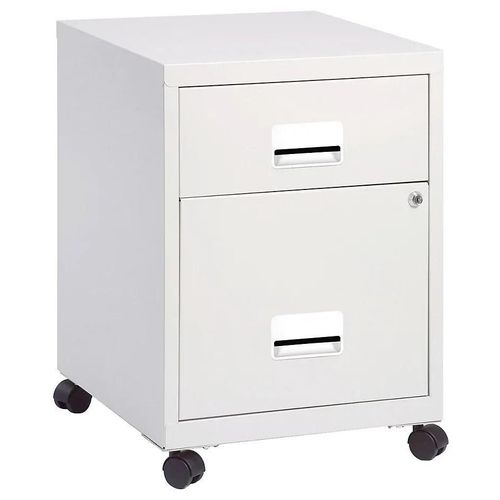 Caisson De Bureau En Métal Blanc Snor 2 Tiroirs H. 56 X L. 40 X P. 41 Cm