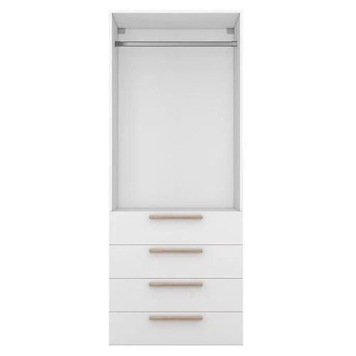 Dressing Blanc 4 Tiroirs Goodhome Atomia H. 187,5 X L. 75 X P. 58 Cm