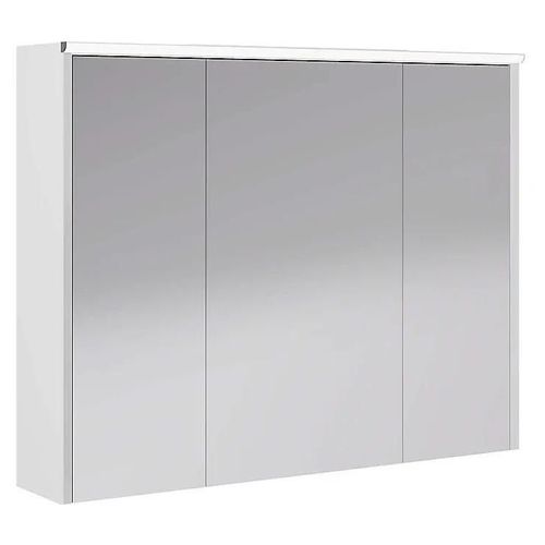Armoire De Salle De Bains Éclairante Avec Miroir Archi Blanc Mat 90 Cm
