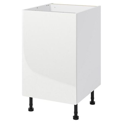 Meuble Bas De Cuisine Avec 1 Porte Goodhome Stevia Blanc Brillant L. 50 X H. 72 Cm