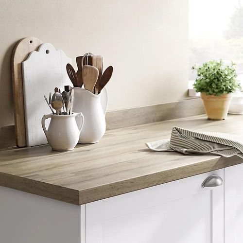 Plan De Travail Stratifié Aspect Bois Goodhome Kabsa L.300 X L.62 X Ép.3,8 Cm