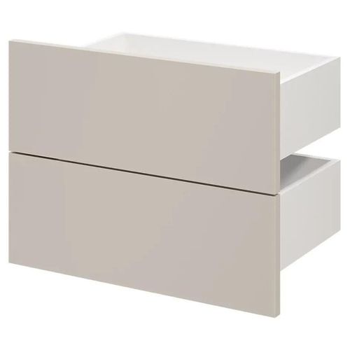 Lot De 2 Tiroirs Goodhome Atomia Beige Cachemire H. 18,5 X L. 37,2 X P. 30 Cm