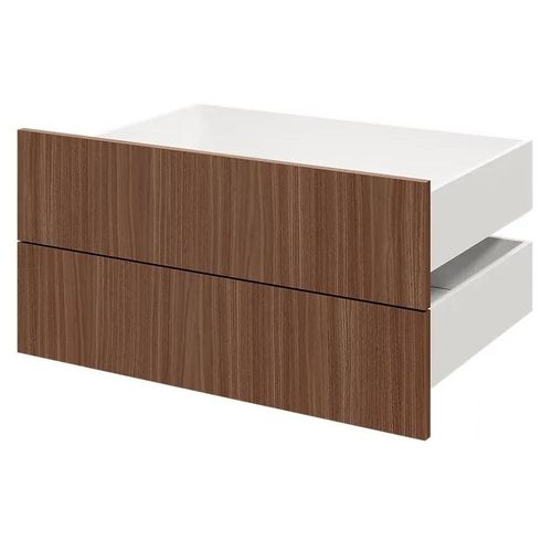 Lot De 2 Tiroirs Goodhome Atomia Effet Noyer H. 18,5 X L. 74,7 X P. 50 Cm