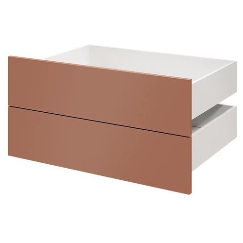 Lot De 2 Tiroirs Goodhome Atomia Terracotta H. 18,5 X L. 74,7 X P. 50 Cm