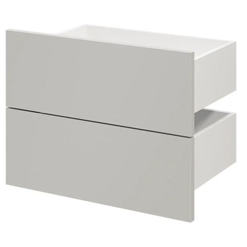 Lot De 2 Tiroirs Goodhome Atomia Gris Clair H. 18,5 X L. 37,2 X P. 30 Cm