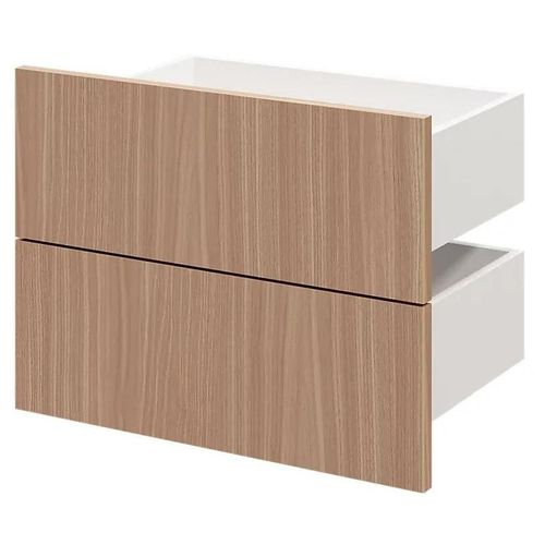 Lot De 2 Tiroirs Goodhome Atomia Effet Chêne Chaud H. 18,5 X L. 49,7 X P. 30 Cm
