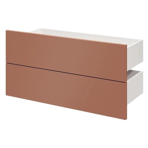 Lot De 2 Tiroirs Goodhome Atomia Terracotta H. 18,5 X L. 74,7 X P. 30 Cm
