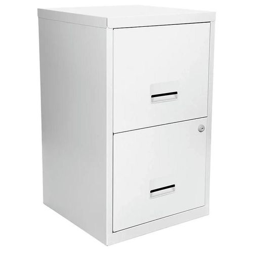 Classeur Pour Dossiers Suspendus En Métal Blanc Snor 2 Tiroirs H. 66 X L. 40 X P. 41 Cm