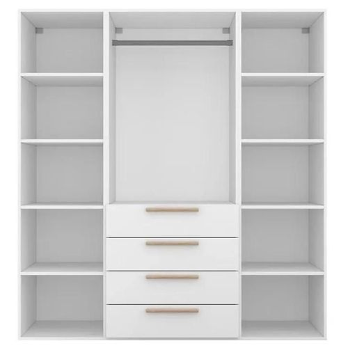 Dressing Blanc 4 Tiroirs Goodhome Atomia H. 187,5 X L. 175 X P. 58 Cm