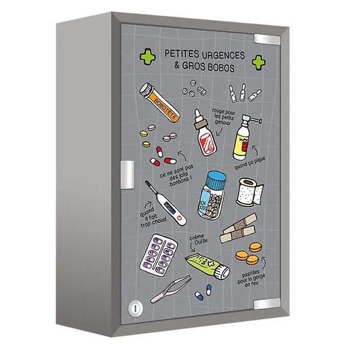 Armoire À Pharmacie L. 30 X H.45 X P.15 Gris