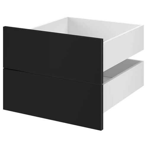 Lot De 2 Tiroirs Goodhome Atomia Noir H. 18,45 X L. 49,7 X P. 51,7 Cm