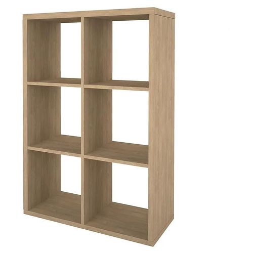 Étagère Modulable 6 Cubes Goodhome Mixxit Effet Chêne