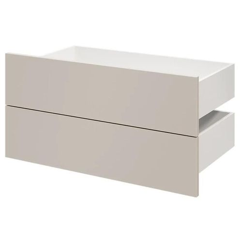Lot De 2 Tiroirs Goodhome Atomia Beige Cachemire H. 18,5 X L. 74,7 X P. 39 Cm