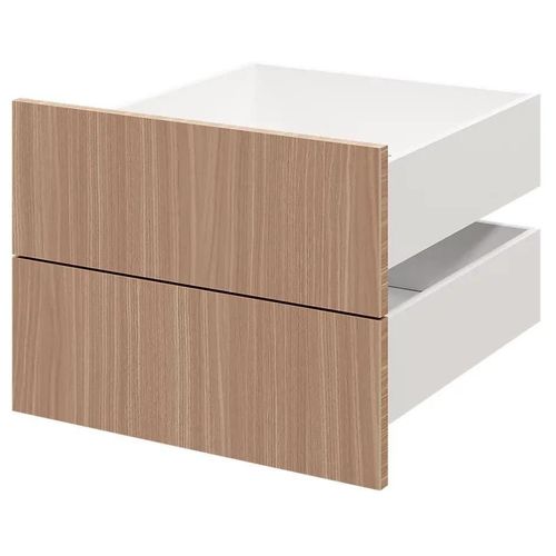 Lot De 2 Tiroirs Goodhome Atomia Effet Chêne Chaud H. 18,5 X L. 49,7 X P. 50 Cm