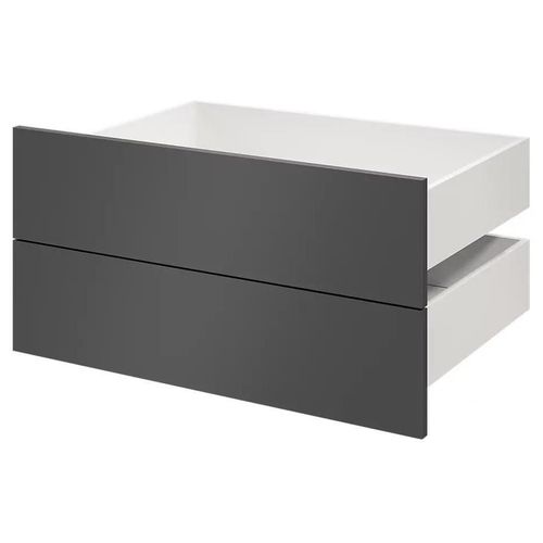 Lot De 2 Tiroirs Goodhome Atomia Anthracite H. 18,5 X L. 74,7 X P. 50 Cm