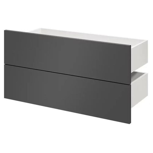 Lot De 2 Tiroirs Goodhome Atomia Anthracite H. 18,5 X L. 74,7 X P. 30 Cm