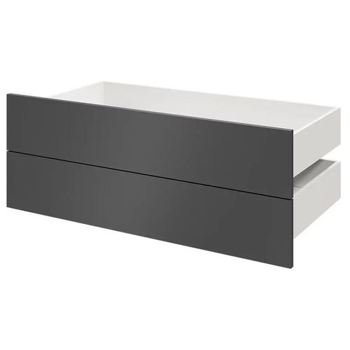 Lot De 2 Tiroirs Goodhome Atomia Anthracite H. 18,5 X L. 99,7 X P. 50 Cm