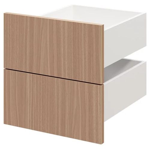 Lot De 2 Tiroirs Goodhome Atomia Effet Chêne Chaud H. 18,5 X L. 37,2 X P. 39 Cm