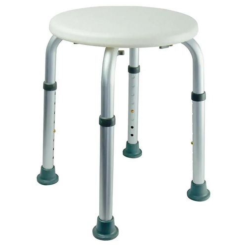 Tabouret De Salle De Bains Réglable En Alu Et Pe Blanc, Adapté Aux Pmr, Godonnier 